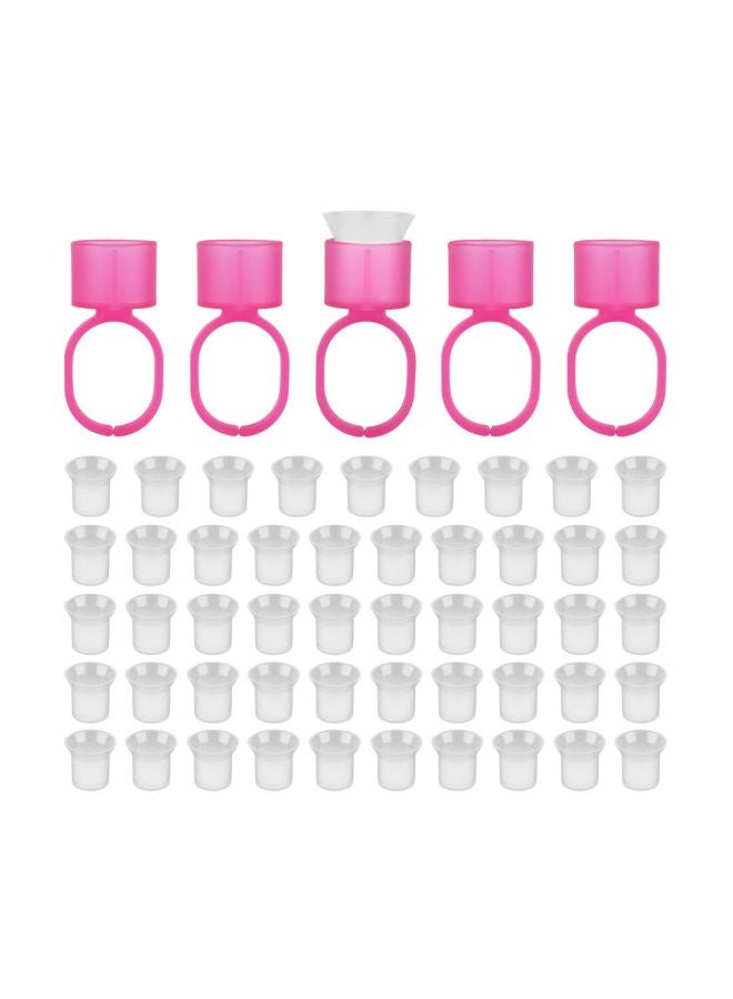 Disposable Tattoo Ink Cup Set Pink/White - Image 1