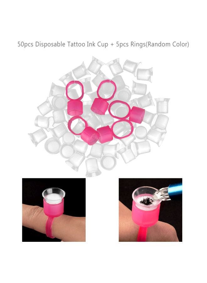 Disposable Tattoo Ink Cup Set Pink/White - Image 4