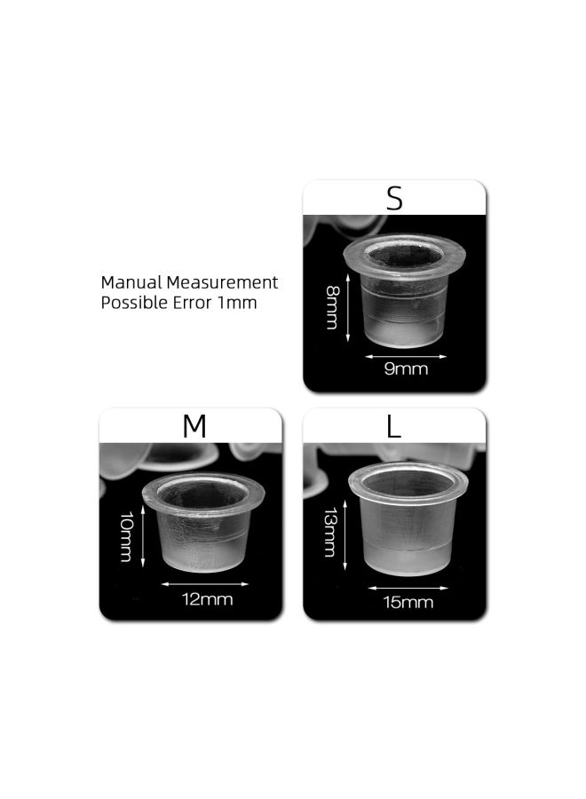 Generic 1000-Piece Disposable Tattoo Ink Cap Clear - Image 3