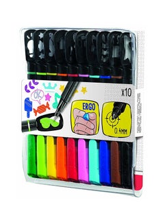 Maped Pack Of 10 Graph Mania Porous Point Pen With Stencil Cap Multicolour  - Image 2