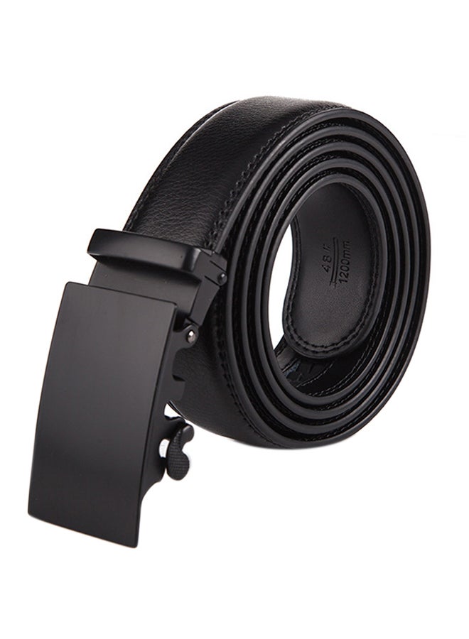 Genuine Leather Belt With Automatic Locking Buckle Black
