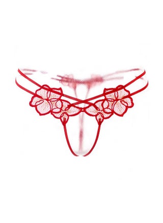 Temptation Open File Thong Red/Clear - v1580137981/N33851477V_1