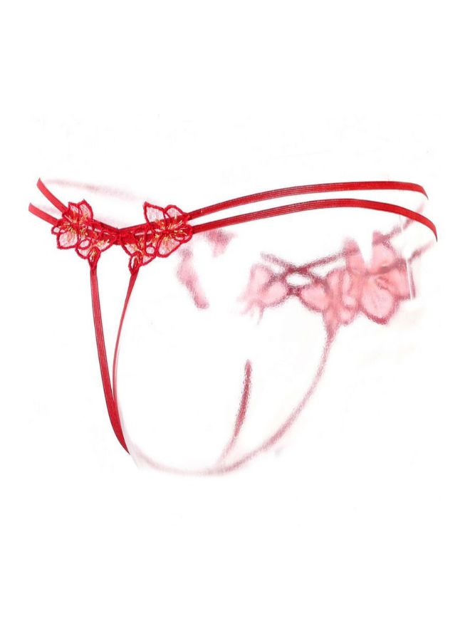 Generic Temptation Open File Thong Red/Clear  - Image 2