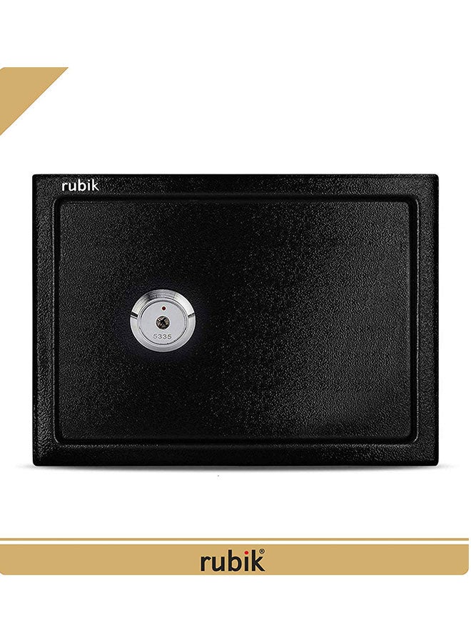Rubik Simple Security Safe Box With Key Black 25 x 35 x 25centimeter - Image 2