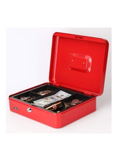 Portable Money Safe Box with Tray And Lock Red 25 x 20 x 9centimeter - v1580139051/N33856329A_2