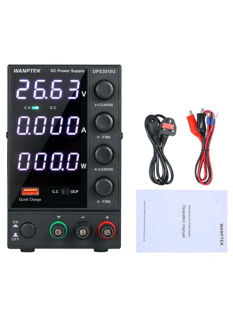wanptek LED Display Mini Switching DC Power Supply Black/Green/Red  - Image 1