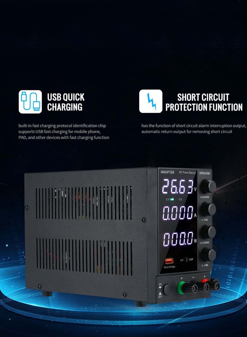 wanptek LED Display Mini Switching DC Power Supply Black/Green/Red  - Image 2