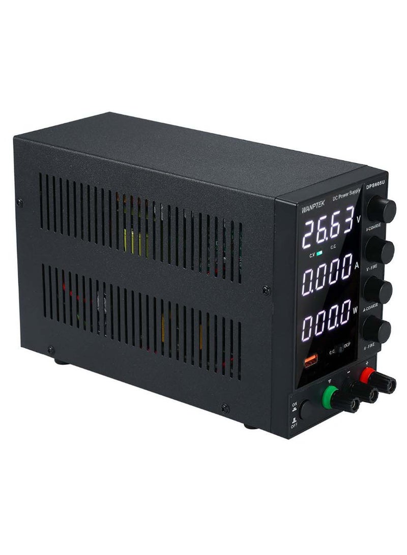 wanptek - LED Display Mini Switching DC Power Supply Black/Green/Red - Image 1
