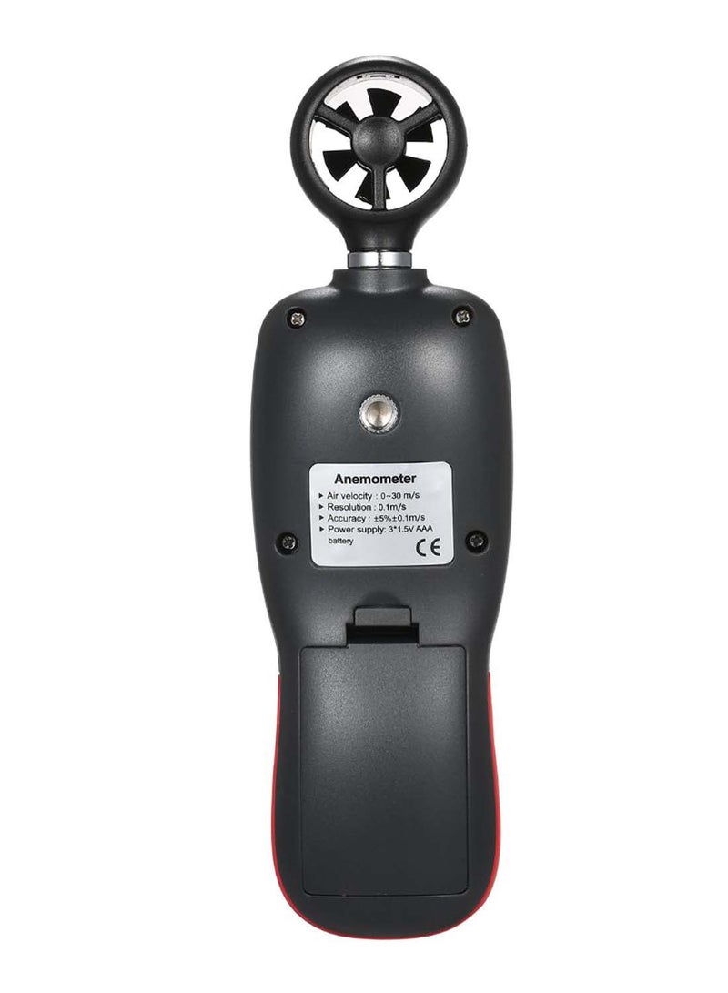Generic Air Velocity Temperature Digital Handheld Anemometer Black/Red  - Image 2