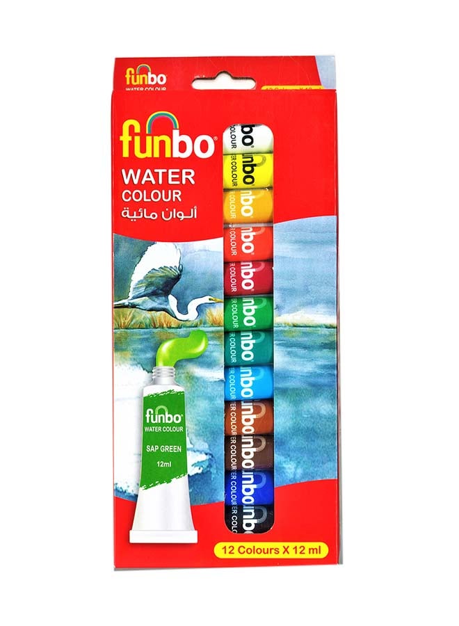 Funbo 12-Piece Water Colour Set 12 x12ml Multicolour - Image 2