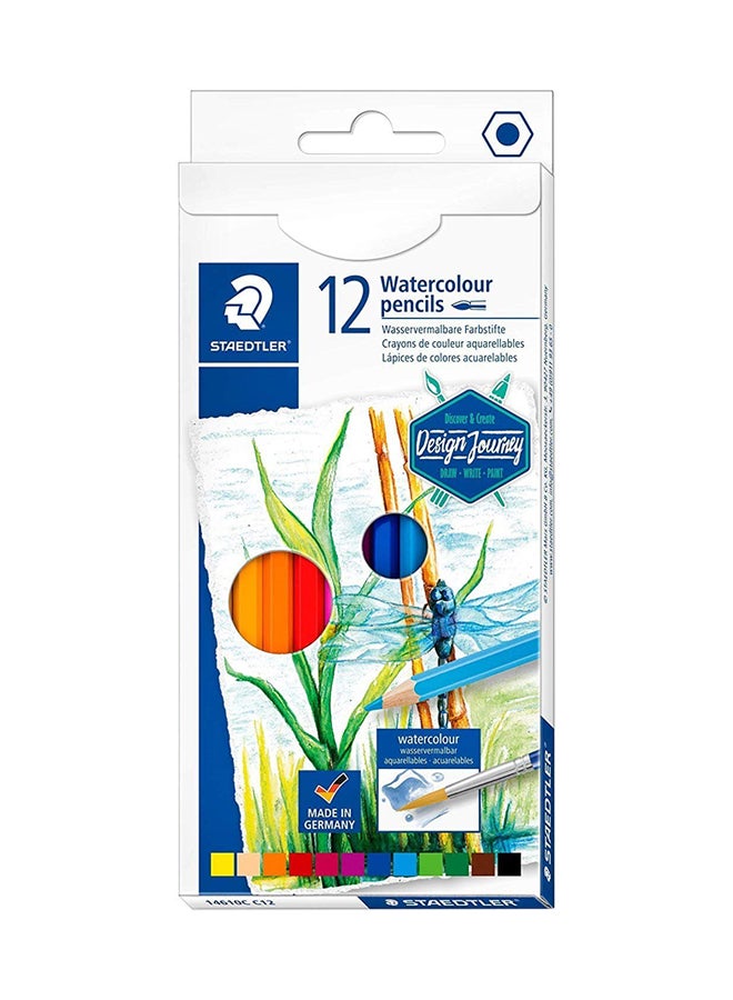 STAEDTLER 12-Piece Aquarell Watercolor Pencil Multicolour - Image 1
