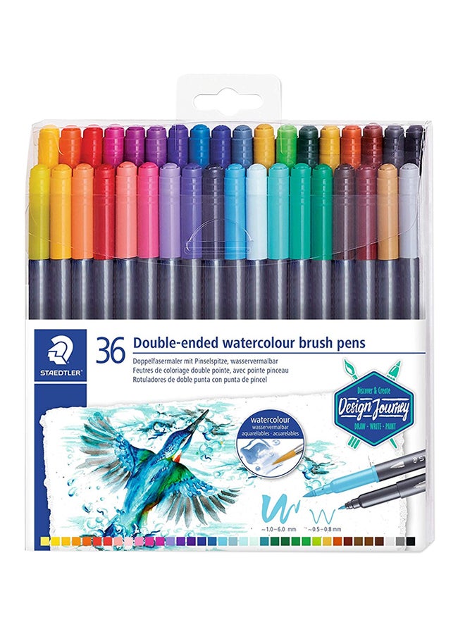STAEDTLER 36-Piece Double Ended Water Color Brush Pen Multicolour - Image 1