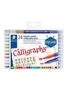 STAEDTLER 24-Piece Double Ended Calligraphy Pen Colour Set Multicolour  - Image 1