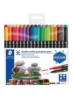 STAEDTLER Double-Ended Permanent Fiber Tip Pen Set, Pack Of 36 Multicolour  - Image 1