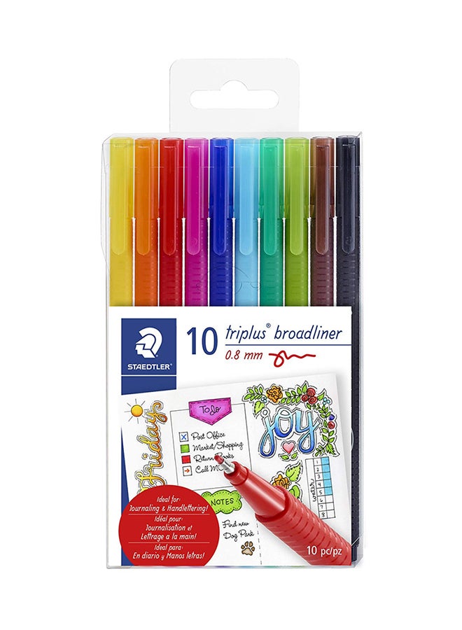ستدلر طقم أقلام تلوين تراي بلس بخطوط عريضة بألوان متنوعة مكون من 10 قطع متعدد الألوان - Image 1