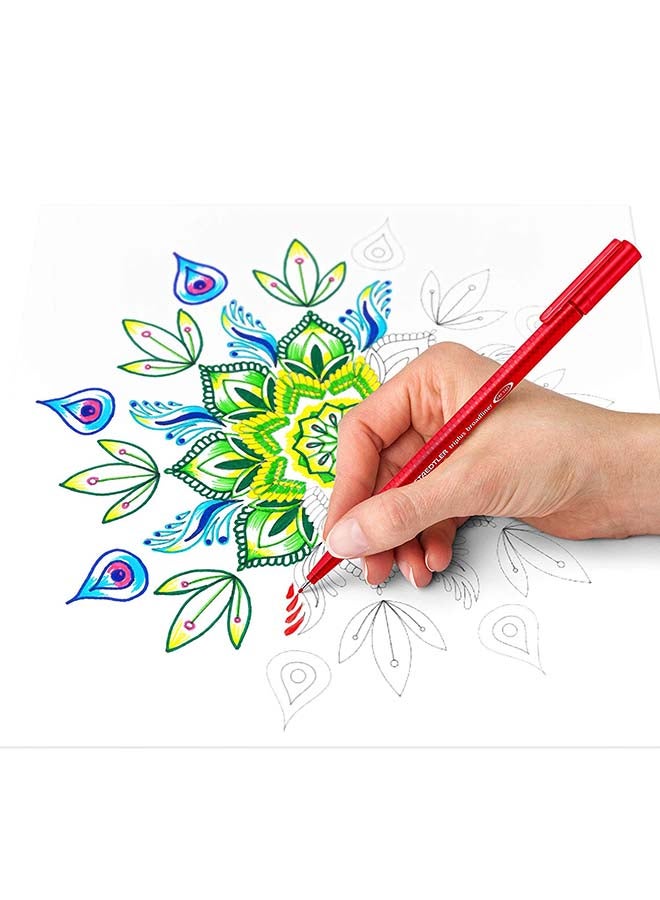 ستدلر طقم أقلام تلوين تراي بلس بخطوط عريضة بألوان متنوعة مكون من 10 قطع متعدد الألوان - Image 4