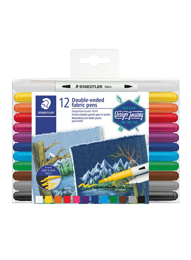 STAEDTLER - Double Ended Fabric Pen Set, Pack Of 12 Multicolour - Image 1