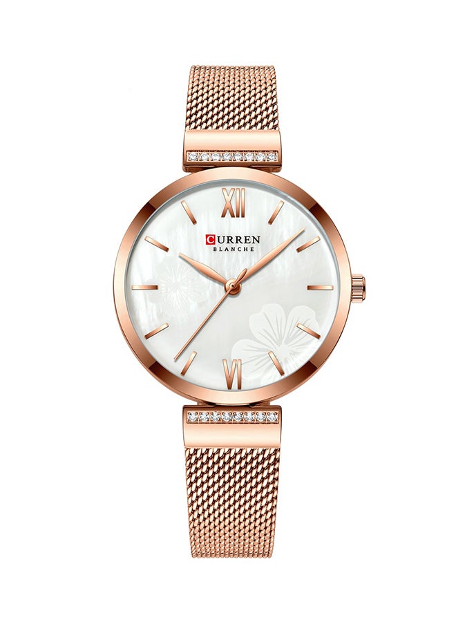 كارين ساعة يد بعقارب وسوار من الإستانلس ستيل طراز J4268RG - قياس 33 مم - لون ذهبي وردي