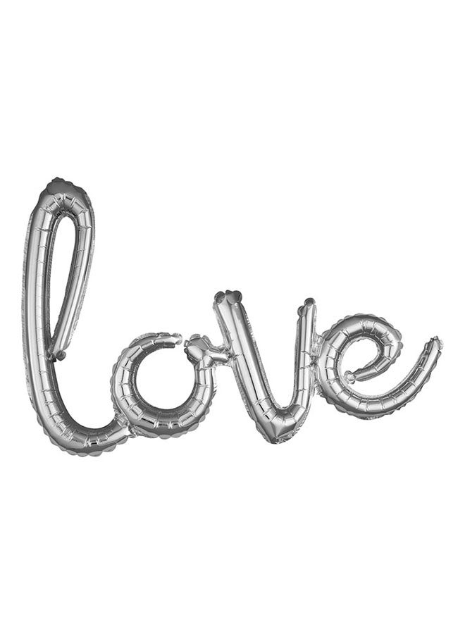 Anagram Love Script Phrase Silver Foil Balloon 78x53cm Decorations Party Supplies 78x53cm