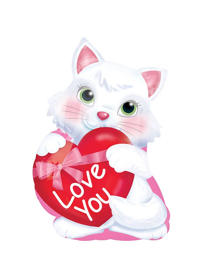 أناجرام بالون فويل على شكل قطة مع قلب 18 بوصة زينة لوازم الحفلات