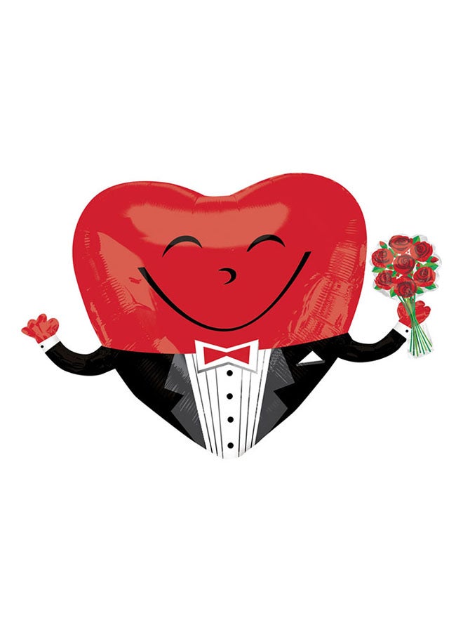 أناجرام Smiley Heart Guy Super Shape Foil Balloon 28Inch For Valentine'S Day 28inch Decorations Party Supplies 28inch