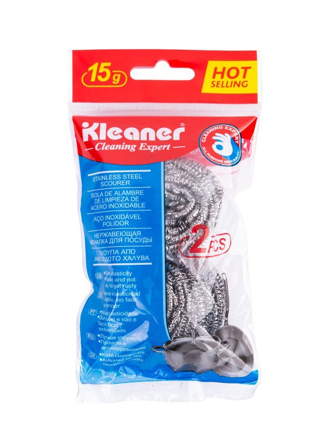 Kleaner 2-Piece Stainless Steel Scourer Assorted 10cm