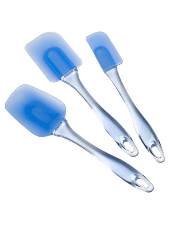 3-Piece Non-Stick Spatula Set Blue/Clear 