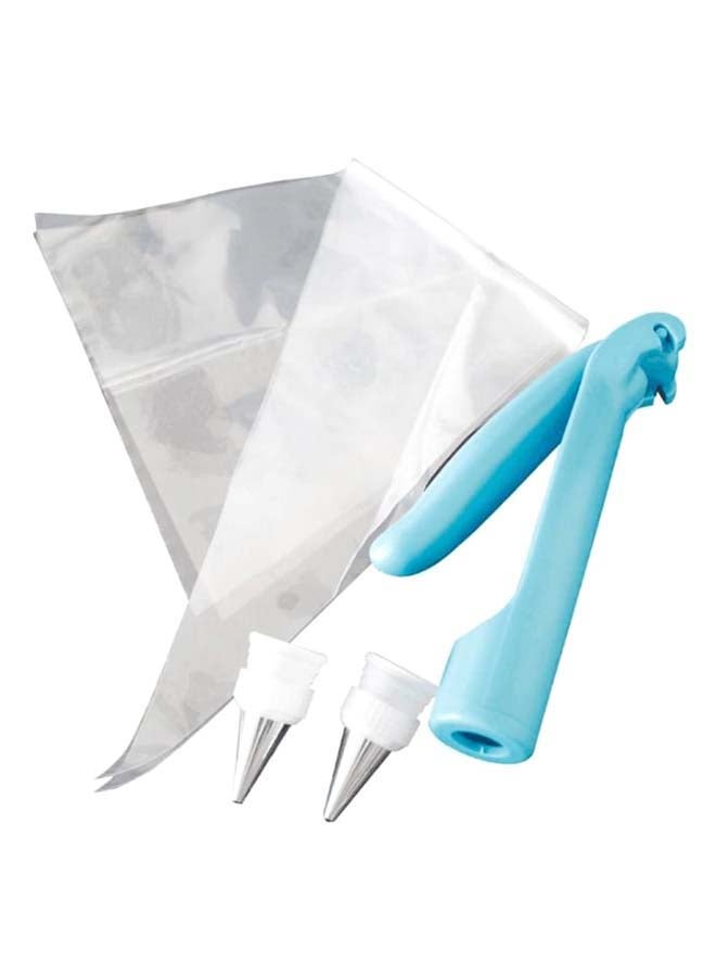 Cake Decorating Icing Cone With Nozzle And Pen White/Blue/Silver  - Image 1