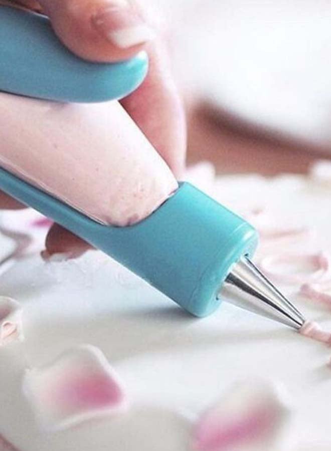 Cake Decorating Icing Cone With Nozzle And Pen White/Blue/Silver  - Image 2