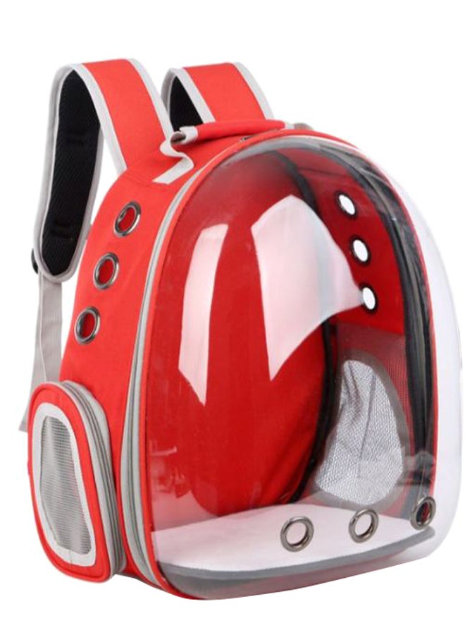Generic Portable Cat Shoulder Backpack Red/Clear