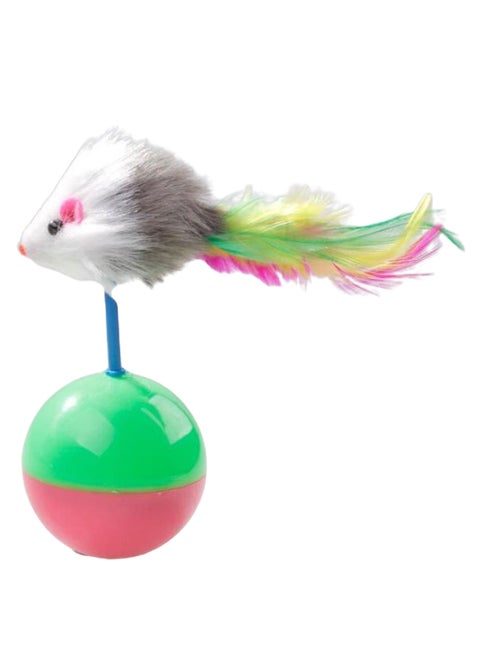Interactive Tumbler Mouse Feather Activity Ball Toy Multicolour 112 x 5.5cm