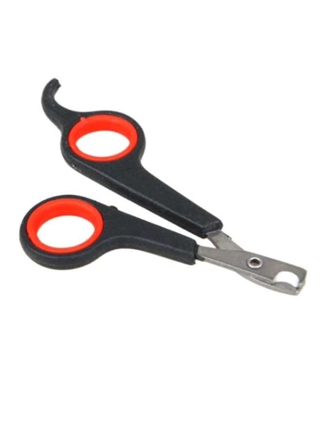 مقص أظافر احترافي خاص للحيوانات الأليفة أسود/أحمر/فضي 11.5 x 6.2سم