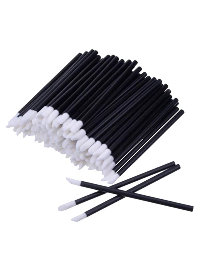 Generic 50-Piece Disposable Cosmetic Lip Brush Set Black/White - Image 1