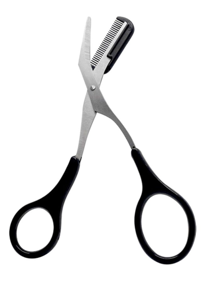 Generic Eyebrow Scissor With Comb Black/Silver  - Image 1