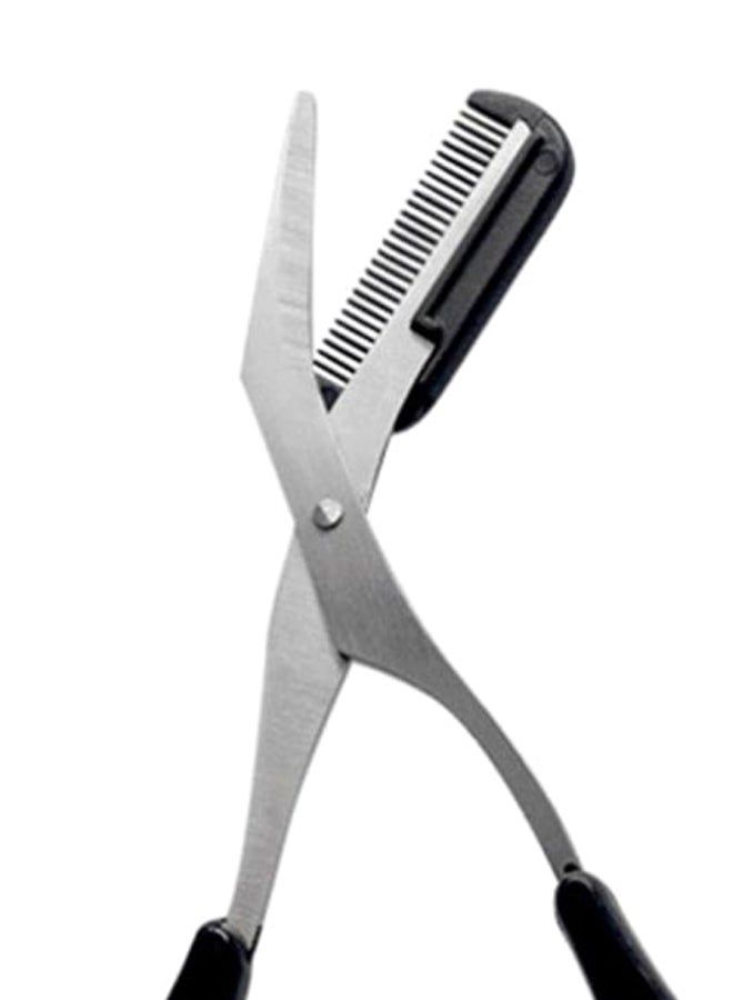 Generic Eyebrow Scissor With Comb Black/Silver  - Image 2