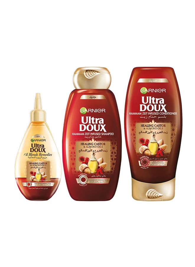 Ultra Doux Castor Almond Oil Shampoo With Conditioner And Oil