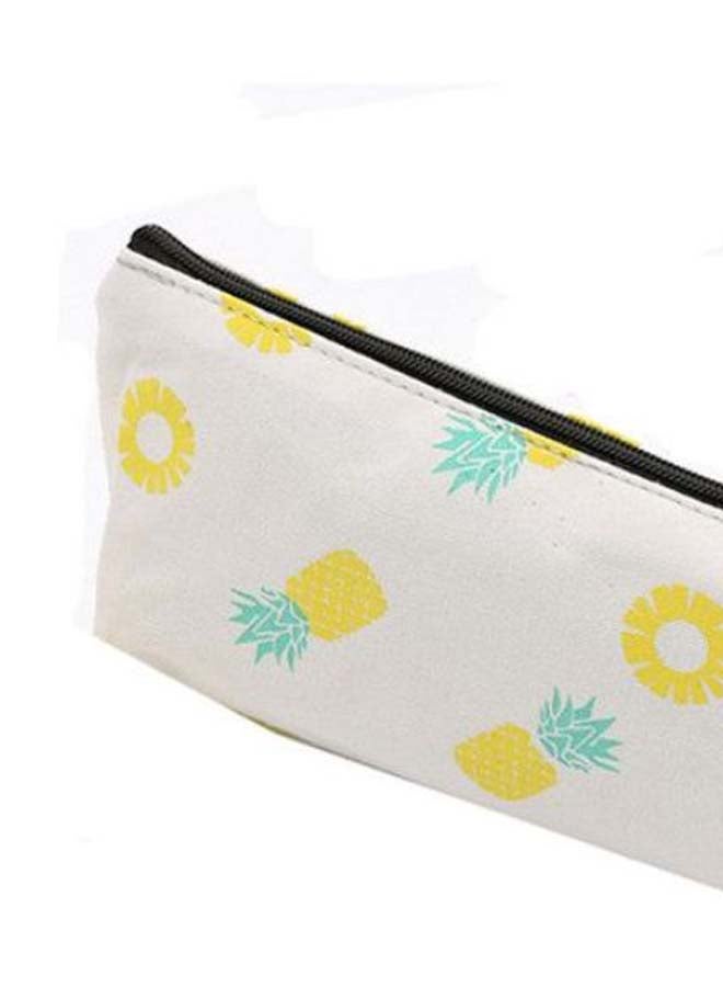 Pineapple Printed Pencil Case White  - Image 2