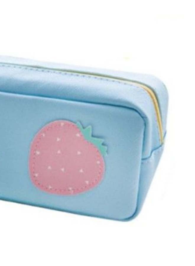 Strawberry Printed Pencil Case Blue/Pink/White - Image 2