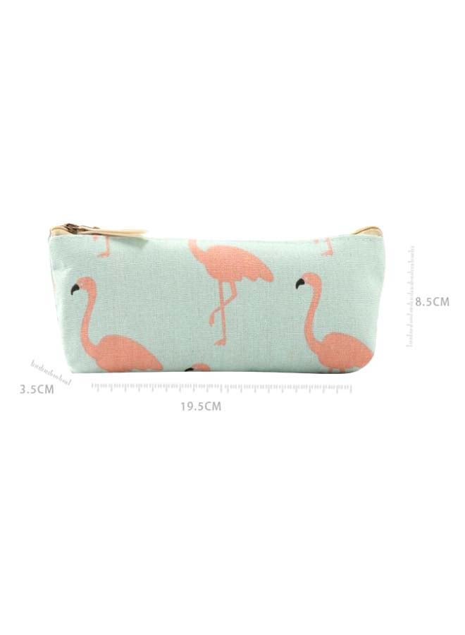 Flamingo Printed Pencil Case Pink/Blue - Image 2