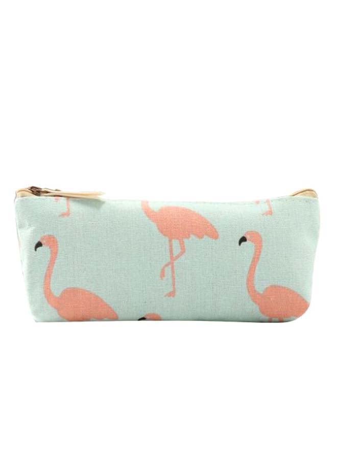 Flamingo Printed Pencil Case Pink/Blue - Image 1