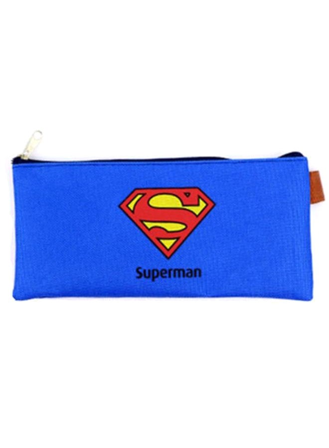 Superman Printed Pencil Case Blue/Red/Yellow - Image 1