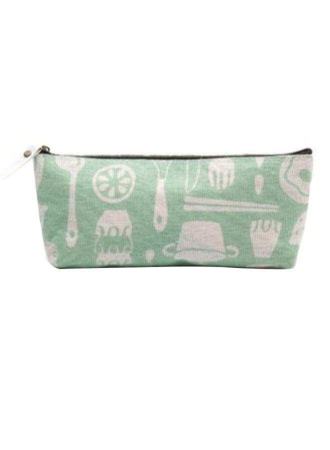 Tableware Printed Pencil Case Green/White 