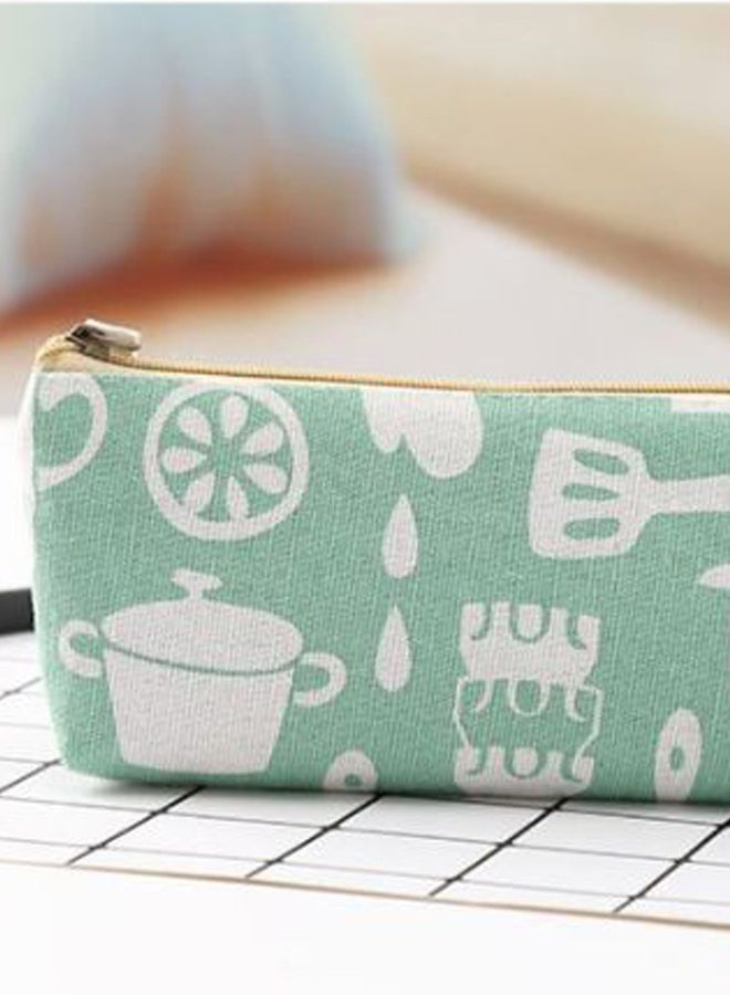 Tableware Printed Pencil Case Green/White - Image 2