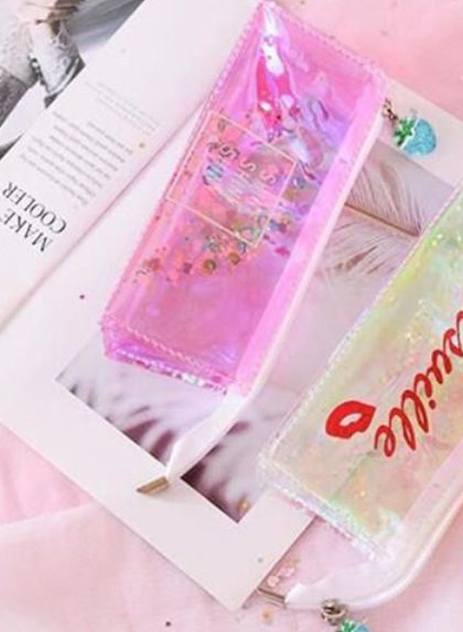 Stationary Pencil Case Pink/Clear - Image 2