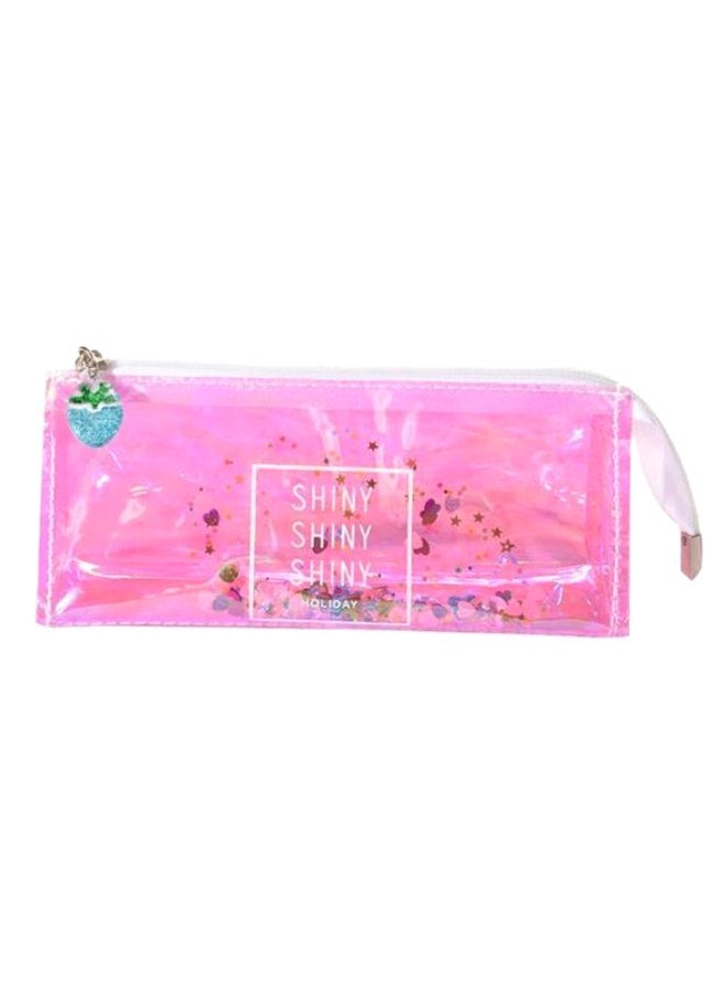 Stationary Pencil Case Pink/Clear - Image 1