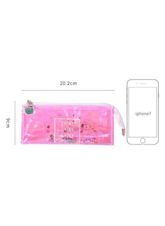 Stationary Pencil Case Pink/Clear - Image 3