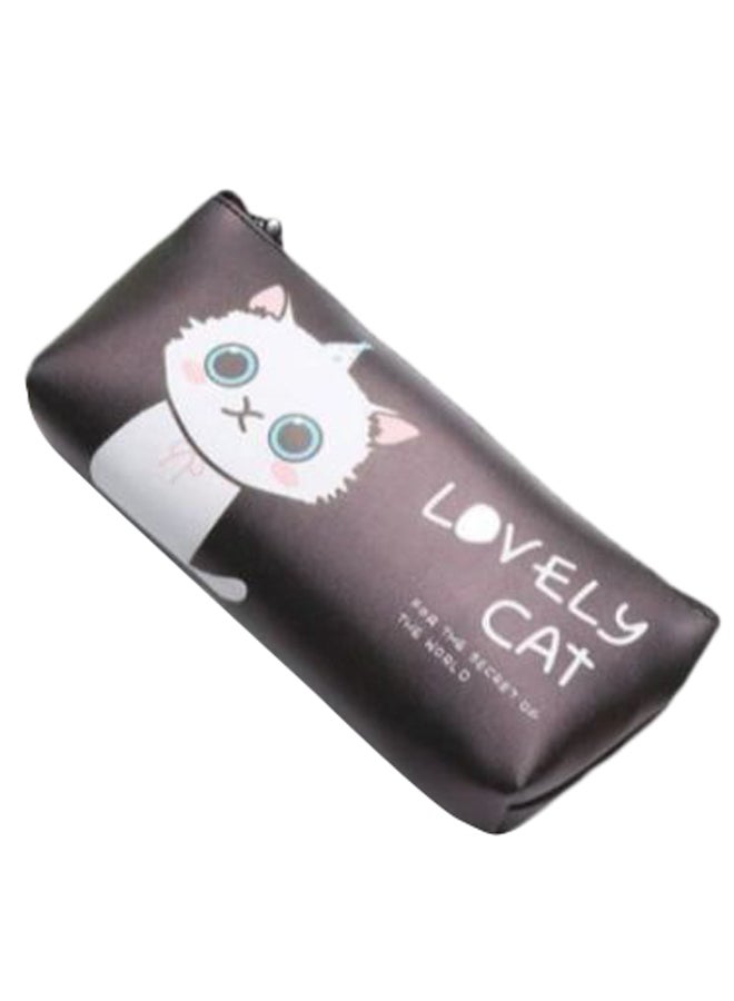 Cute Cat Printed Pencil Case Black - Image 1