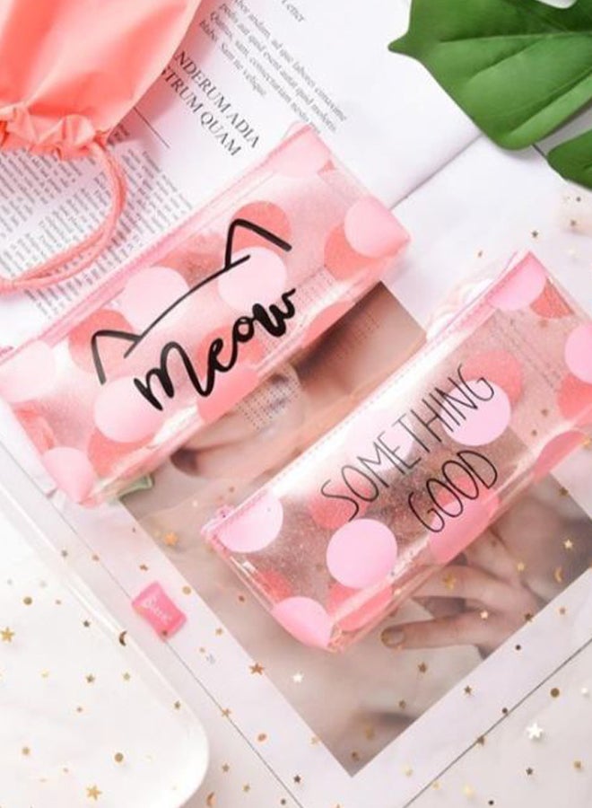 Generic - Transparent Pencil Case Pink/Clear - Image 1