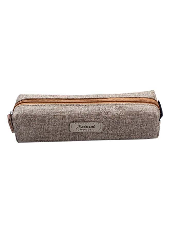 Portable Solid Pattern Pencil Case Grey - Image 1