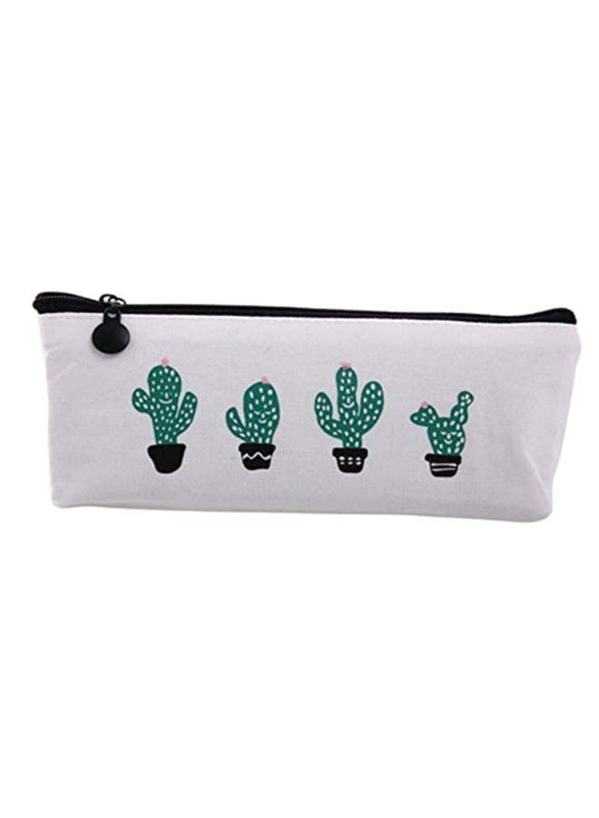 Cactus Printed Pencil Case Green/Black/White  - Image 1